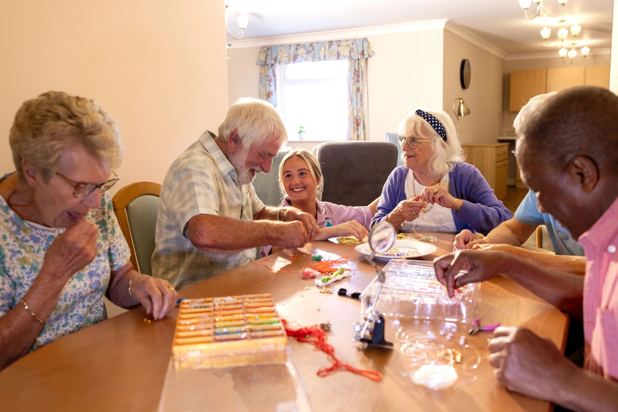 Residents enjoying daily activities